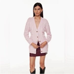 Wilfred Light Pink/Purple Button-Up Cardigan